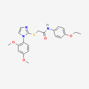 molecular formula C21H23N3O4S B2420231 2-[1-(2,4-二甲氧基苯基)咪唑-2-基]硫代基-N-(4-乙氧基苯基)乙酰胺 CAS No. 893388-33-5