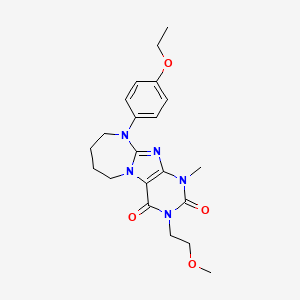 B2420237 10-(4-Ethoxyphenyl)-3-(2-methoxyethyl)-1-methyl-6,7,8,9-tetrahydropurino[7,8-a][1,3]diazepine-2,4-dione CAS No. 878735-11-6