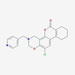 molecular formula C21H19ClN2O3 B242024 12-chloro-3-(4-pyridinylmethyl)-3,4,7,8,9,10-hexahydro-2H,6H-benzo[3,4]chromeno[8,7-e][1,3]oxazin-6-one 