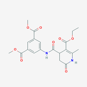 molecular formula C20H22N2O8 B242025 Dimethyl 5-({[5-(ethoxycarbonyl)-6-methyl-2-oxo-1,2,3,4-tetrahydro-4-pyridinyl]carbonyl}amino)isophthalate 