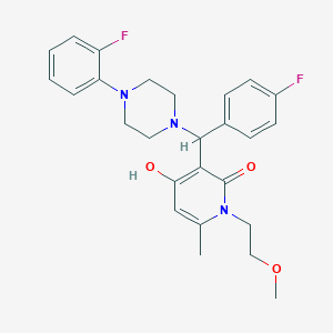 3-((4-fluorophenyl)(4-(2-fluorophenyl)piperazin-1-yl)methyl)-4-hydroxy-1-(2-methoxyethyl)-6-methylpyridin-2(1H)-one