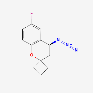 molecular formula C12H12FN3O B2420257 (4S)-4-叠氮-6-氟螺[3,4-二氢色烯-2,1'-环丁烷] CAS No. 2225126-86-1