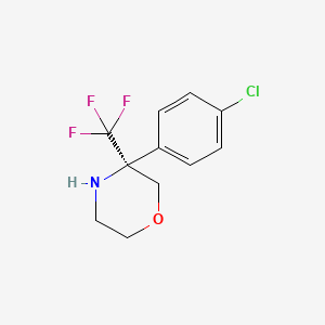 molecular formula C11H11ClF3NO B2420258 3-(4-Chlorophenyl)-3-(trifluoromethyl)morpholine CAS No. 1639963-97-5