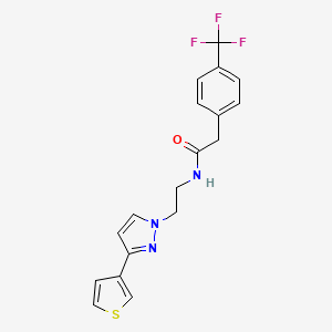 N-(2-(3-(thiophen-3-yl)-1H-pyrazol-1-yl)ethyl)-2-(4-(trifluoromethyl)phenyl)acetamide