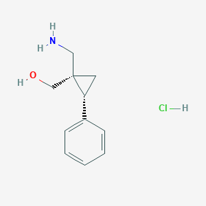 [(1R,2R)-1-(Aminomethyl)-2-phenylcyclopropyl]methanol;hydrochloride