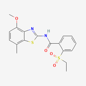 2-(ethylsulfonyl)-N-(4-methoxy-7-methylbenzo[d]thiazol-2-yl)benzamide