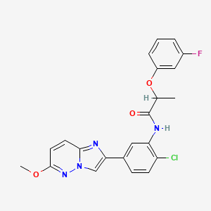 N-(2-chloro-5-(6-methoxyimidazo[1,2-b]pyridazin-2-yl)phenyl)-2-(3-fluorophenoxy)propanamide