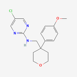 molecular formula C17H20ClN3O2 B2420294 5-Chloro-N-[[4-(4-methoxyphenyl)oxan-4-yl]methyl]pyrimidin-2-amine CAS No. 2379984-95-7