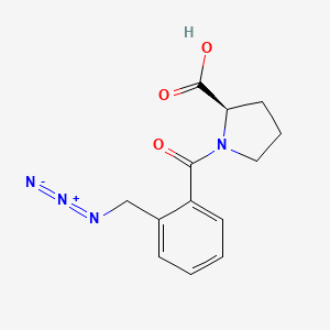 molecular formula C13H14N4O3 B2420295 (2R)-1-[2-(Azidomethyl)benzoyl]pyrrolidine-2-carboxylic acid CAS No. 2193052-14-9