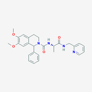 molecular formula C27H30N4O4 B242030 6,7-dimethoxy-N-{1-methyl-2-oxo-2-[(2-pyridinylmethyl)amino]ethyl}-1-phenyl-3,4-dihydro-2(1H)-isoquinolinecarboxamide 