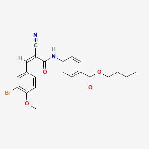 molecular formula C22H21BrN2O4 B2420304 Butyl 4-[[(Z)-3-(3-bromo-4-methoxyphenyl)-2-cyanoprop-2-enoyl]amino]benzoate CAS No. 380434-33-3