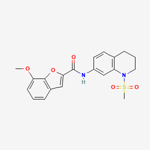 molecular formula C20H20N2O5S B2420310 7-甲氧基-N-(1-(甲磺酰基)-1,2,3,4-四氢喹啉-7-基)苯并呋喃-2-甲酰胺 CAS No. 1209764-74-8