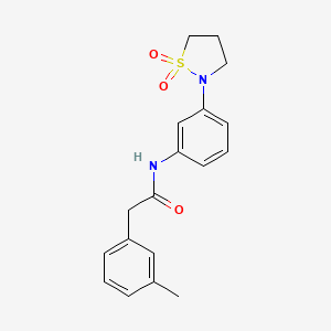 molecular formula C18H20N2O3S B2420314 N-(3-(1,1-dioxidoisothiazolidin-2-yl)phenyl)-2-(m-tolyl)acetamide CAS No. 941932-41-8