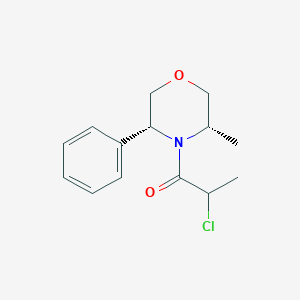 molecular formula C14H18ClNO2 B2420318 2-Chloro-1-[(3S,5R)-3-methyl-5-phenylmorpholin-4-yl]propan-1-one CAS No. 2411183-96-3