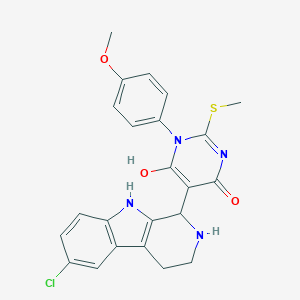 molecular formula C23H21ClN4O3S B242032 5-(6-chloro-2,3,4,9-tetrahydro-1H-pyrido[3,4-b]indol-1-yl)-6-hydroxy-1-(4-methoxyphenyl)-2-methylsulfanylpyrimidin-4-one 