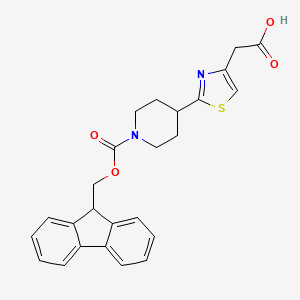 molecular formula C25H24N2O4S B2420321 2-[2-(1-{[(9H-芴-9-基)甲氧羰基}哌啶-4-基)-1,3-噻唑-4-基]乙酸 CAS No. 2171888-29-0