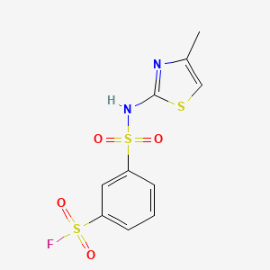 molecular formula C10H9FN2O4S3 B2420323 3-[(4-Methyl-1,3-thiazol-2-yl)sulfamoyl]benzene-1-sulfonyl fluoride CAS No. 2094213-28-0