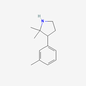 molecular formula C13H19N B2420330 2,2-Dimethyl-3-(3-methylphenyl)pyrrolidine CAS No. 1249187-89-0