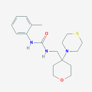 1-(2-Methylphenyl)-3-{[4-(thiomorpholin-4-yl)oxan-4-yl]methyl}urea