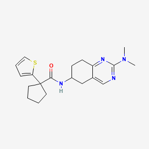 molecular formula C20H26N4OS B2420334 N-[2-(dimethylamino)-5,6,7,8-tetrahydroquinazolin-6-yl]-1-(thiophen-2-yl)cyclopentane-1-carboxamide CAS No. 2097930-02-2