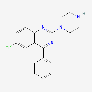 molecular formula C18H17ClN4 B2420340 6-Chloro-4-phenyl-2-piperazin-1-ylquinazoline CAS No. 313398-51-5