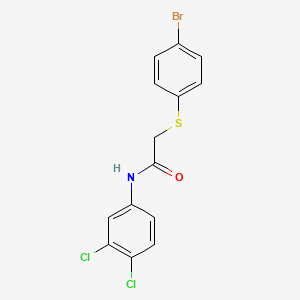 molecular formula C14H10BrCl2NOS B2420344 2-[(4-bromophenyl)sulfanyl]-N-(3,4-dichlorophenyl)acetamide CAS No. 303091-34-1
