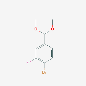 molecular formula C9H10BrFO2 B2420345 1-Bromo-4-(dimethoxymethyl)-2-fluorobenzene CAS No. 1298085-64-9