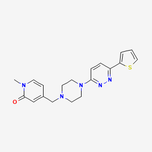 molecular formula C19H21N5OS B2420346 1-Methyl-4-[[4-(6-thiophen-2-ylpyridazin-3-yl)piperazin-1-yl]methyl]pyridin-2-one CAS No. 2380182-77-2
