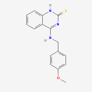 molecular formula C16H15N3OS B2420355 4-[(4-甲氧基苯基)甲基氨基]-1H-喹唑啉-2-硫酮 CAS No. 440322-33-8