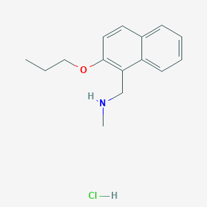 molecular formula C15H20ClNO B2420360 N-甲基-1-(2-丙氧基萘-1-基)甲胺；盐酸盐 CAS No. 1158639-17-8