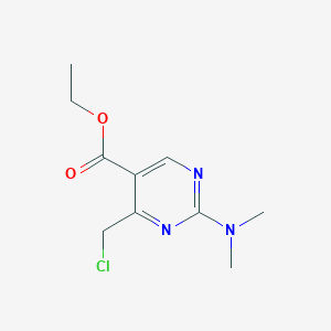 molecular formula C10H14ClN3O2 B2420366 Ethyl 4-(chloromethyl)-2-(dimethylamino)pyrimidine-5-carboxylate CAS No. 1248551-49-6
