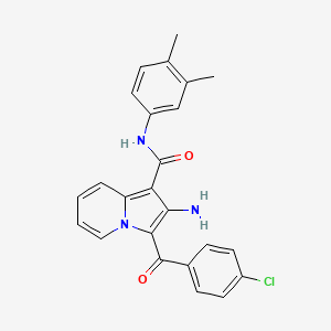 molecular formula C24H20ClN3O2 B2420367 2-amino-3-(4-chlorobenzoyl)-N-(3,4-dimethylphenyl)indolizine-1-carboxamide CAS No. 898453-02-6
