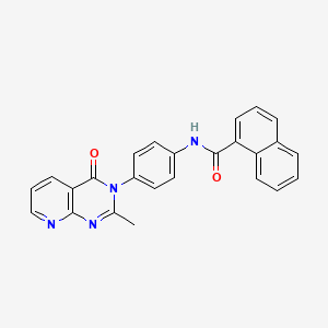 molecular formula C25H18N4O2 B2420375 N-[4-(2-甲基-4-氧代吡啶并[2,3-d]嘧啶-3-基)苯基]萘-1-甲酰胺 CAS No. 921521-63-3