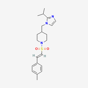 molecular formula C21H29N3O2S B2420388 (E)-4-((2-isopropyl-1H-imidazol-1-yl)methyl)-1-((4-methylstyryl)sulfonyl)piperidine CAS No. 1421586-83-5