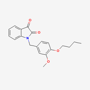 molecular formula C20H21NO4 B2420390 1-(4-Butoxy-3-methoxybenzyl)indoline-2,3-dione CAS No. 862691-21-2