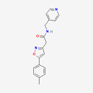 molecular formula C18H17N3O2 B2420394 N-(pyridin-4-ylmethyl)-2-(5-(p-tolyl)isoxazol-3-yl)acetamide CAS No. 946361-90-6