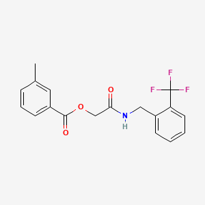 molecular formula C18H16F3NO3 B2420395 ({[2-(三氟甲基)苯基]甲基}氨基甲酰基)甲基 3-甲基苯甲酸酯 CAS No. 1794741-87-9