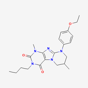 molecular formula C22H29N5O3 B2420398 3-butyl-9-(4-ethoxyphenyl)-1,7-dimethyl-7,8-dihydro-6H-purino[7,8-a]pyrimidine-2,4-dione CAS No. 845649-13-0