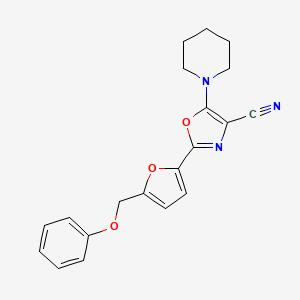 2-[5-(PHENOXYMETHYL)FURAN-2-YL]-5-(PIPERIDIN-1-YL)-1,3-OXAZOLE-4-CARBONITRILE