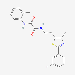 molecular formula C21H20FN3O2S B2420400 N-{2-[2-(3-fluorophenyl)-4-methyl-1,3-thiazol-5-yl]ethyl}-N'-(2-methylphenyl)ethanediamide CAS No. 895804-48-5