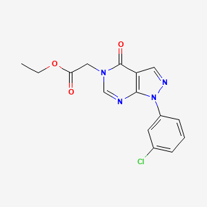 molecular formula C15H13ClN4O3 B2420413 Ethyl 2-[1-(3-chlorophenyl)-4-oxopyrazolo[3,4-d]pyrimidin-5-yl]acetate CAS No. 895018-83-4