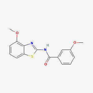 molecular formula C16H14N2O3S B2420428 3-methoxy-N-(4-methoxy-1,3-benzothiazol-2-yl)benzamide CAS No. 312922-78-4