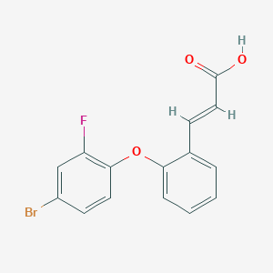 molecular formula C15H10BrFO3 B2420429 3-[2-(4-Bromo-2-fluorophenoxy)phenyl]acrylic acid CAS No. 449778-69-2