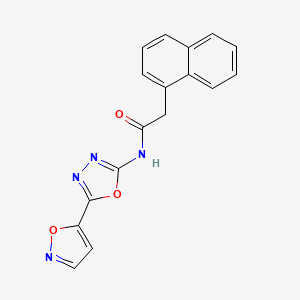 molecular formula C17H12N4O3 B2420431 N-(5-(isoxazol-5-yl)-1,3,4-oxadiazol-2-yl)-2-(naphthalen-1-yl)acetamide CAS No. 946312-96-5