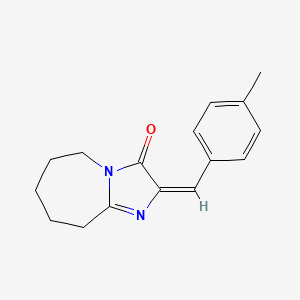 molecular formula C16H18N2O B2420443 (E)-2-(4-methylbenzylidene)-6,7,8,9-tetrahydro-2H-imidazo[1,2-a]azepin-3(5H)-one CAS No. 325723-24-8