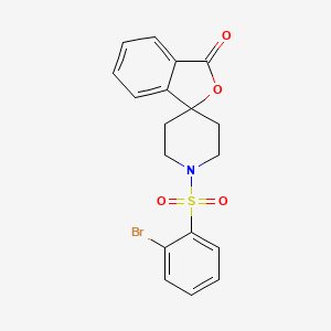 molecular formula C18H16BrNO4S B2420450 1'-((2-溴苯基)磺酰基)-3H-螺[异苯并呋喃-1,4'-哌啶]-3-酮 CAS No. 1705200-29-8
