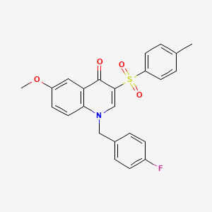 molecular formula C24H20FNO4S B2420451 1-(4-fluorobenzyl)-6-methoxy-3-tosylquinolin-4(1H)-one CAS No. 902299-00-7