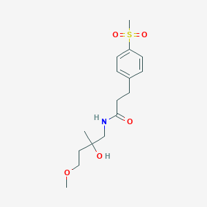 molecular formula C16H25NO5S B2420453 N-(2-Hydroxy-4-methoxy-2-methylbutyl)-3-(4-methylsulfonylphenyl)propanamide CAS No. 2415509-66-7