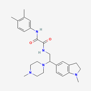 N1-(3,4-dimethylphenyl)-N2-(2-(1-methylindolin-5-yl)-2-(4-methylpiperazin-1-yl)ethyl)oxalamide