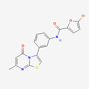 molecular formula C18H12BrN3O3S B2420461 5-bromo-N-(3-(7-methyl-5-oxo-5H-thiazolo[3,2-a]pyrimidin-3-yl)phenyl)furan-2-carboxamide CAS No. 1020979-56-9
